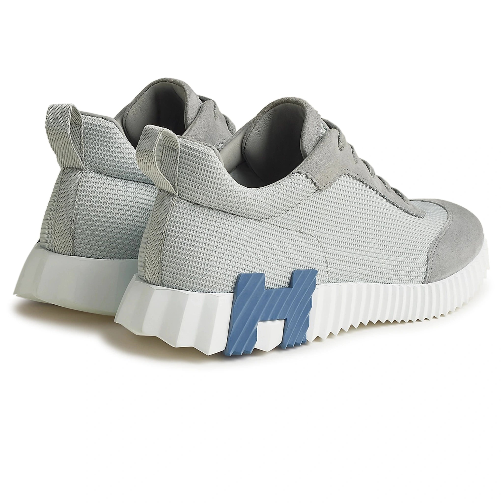 Back Side View of Hermes Paris Bouncing Sneaker Grey Blue H231764ZHAR400